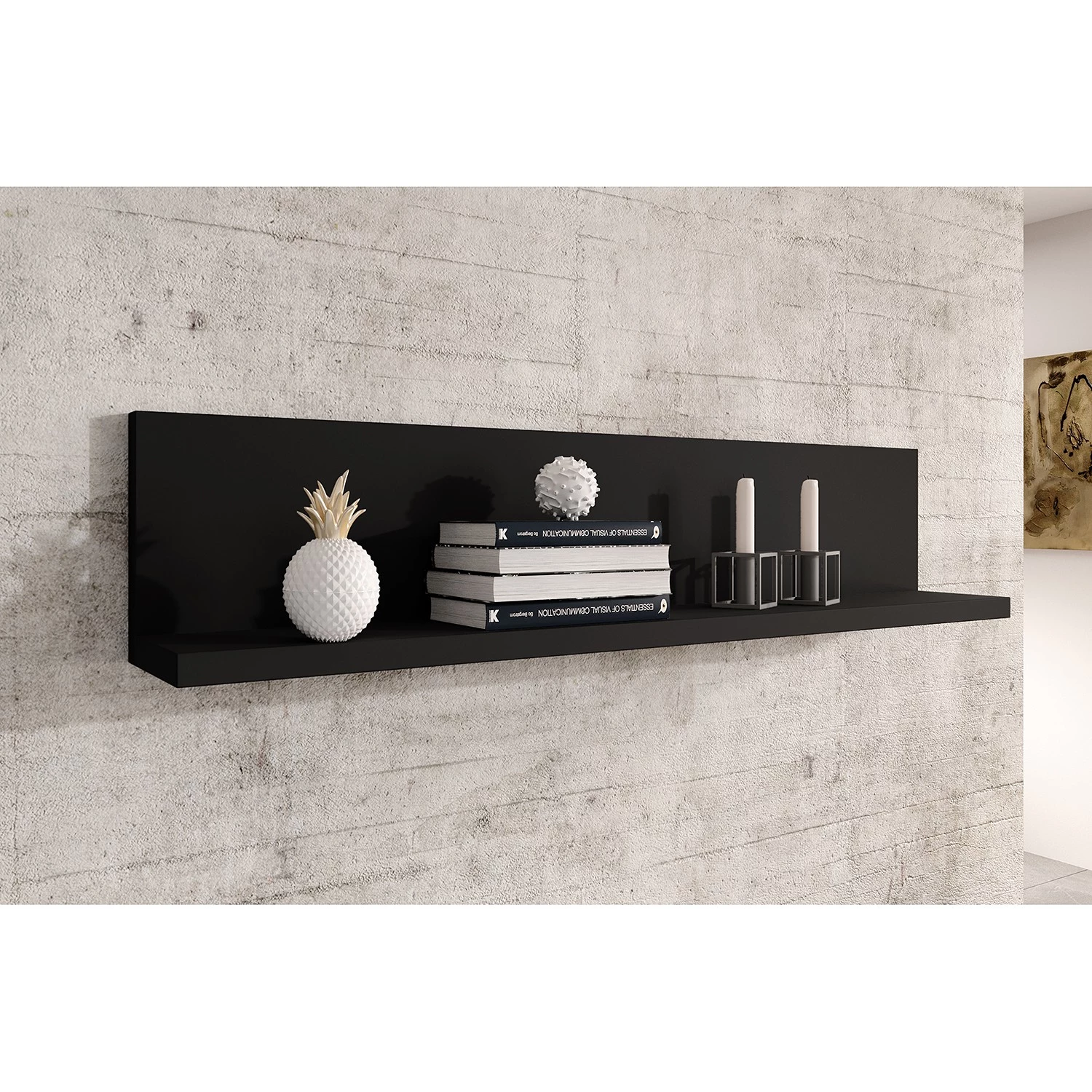 Loftscape Étagère murale Littor - Avec éclairage inclus - Noir 2 Loftscape Étagère murale Littor - Avec éclairage inclus - Noir – Image 2