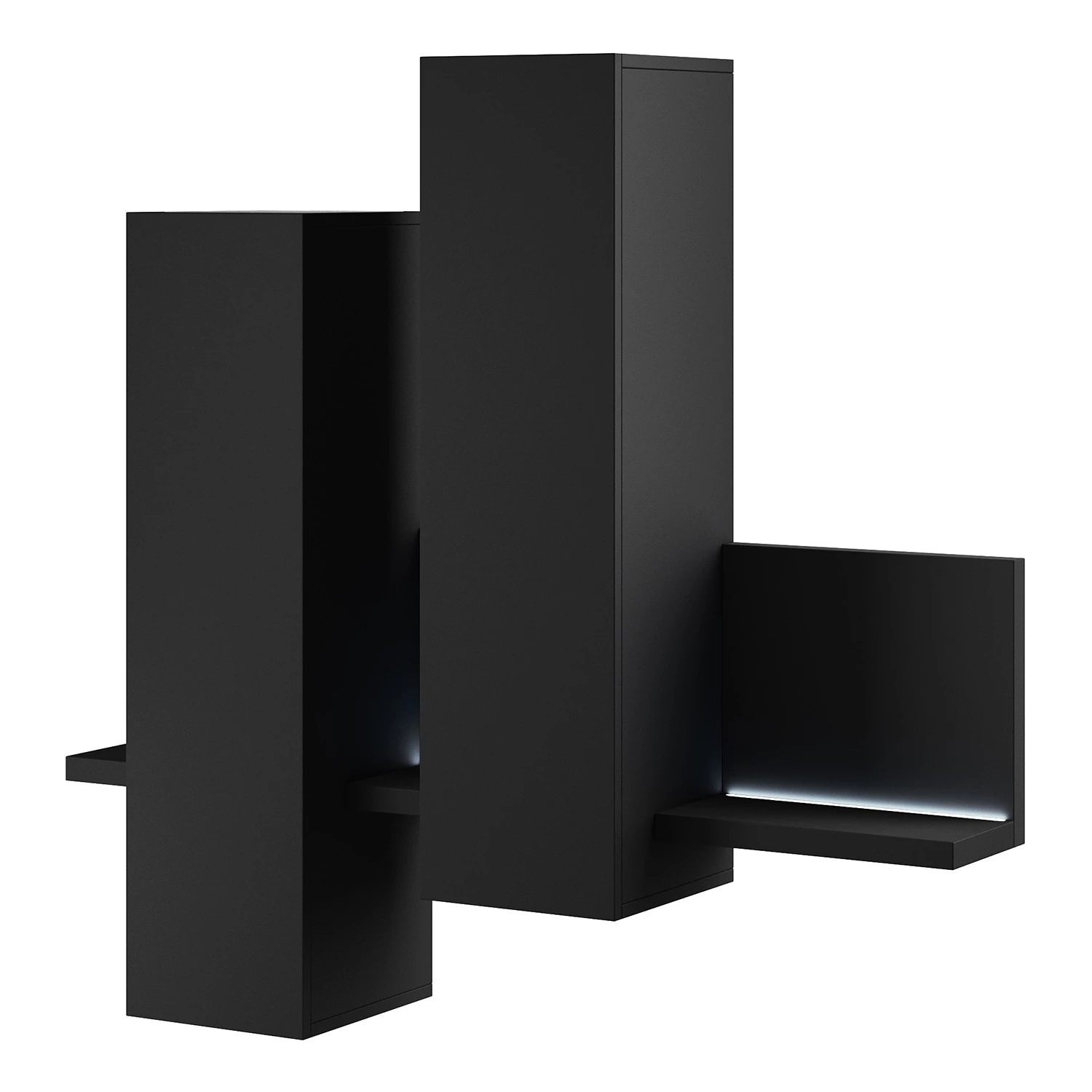 Loftscape Meuble haut Littor - Avec éclairage inclus - Noir 1 Loftscape Meuble haut Littor - Avec éclairage inclus - Noir