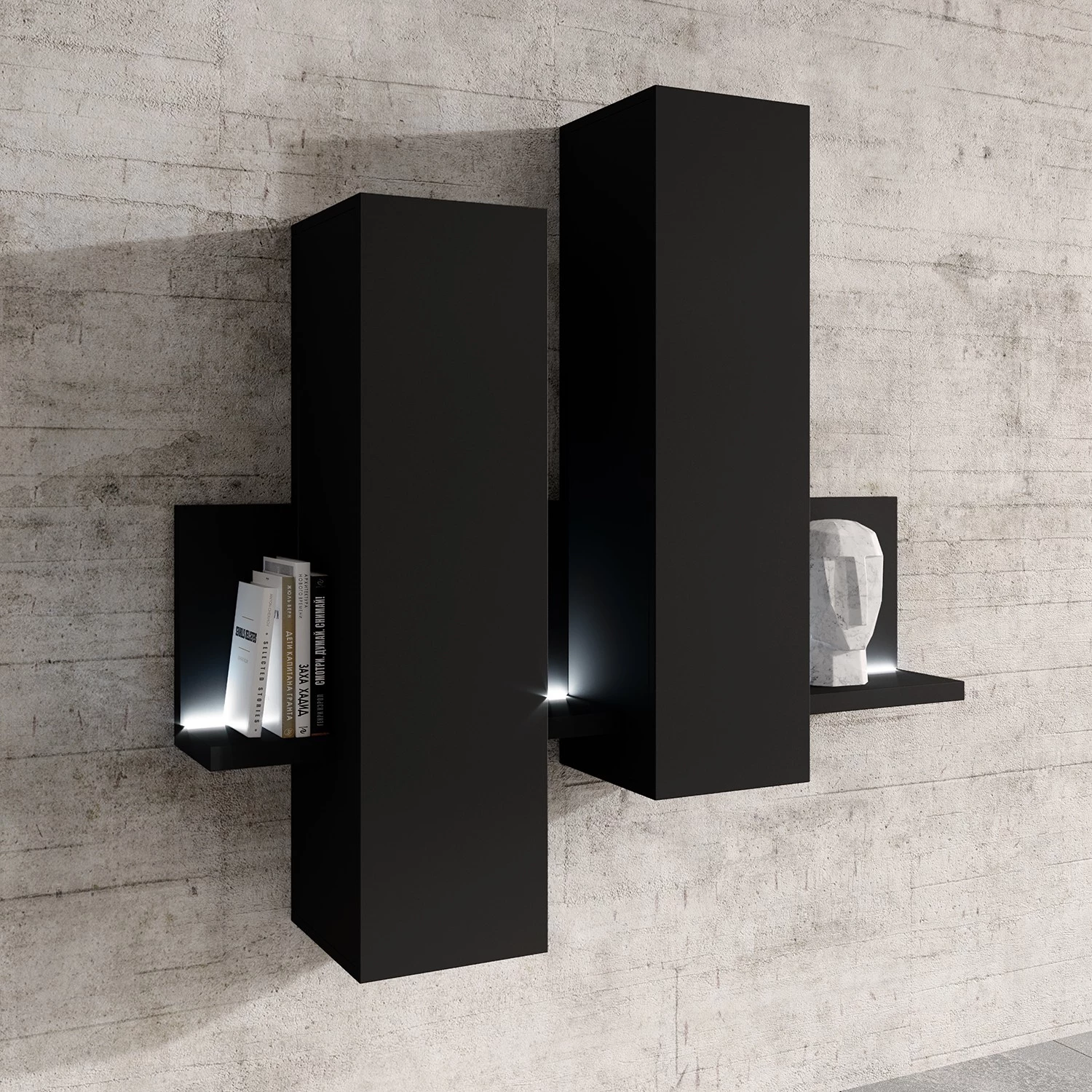 Loftscape Meuble haut Littor - Avec éclairage inclus - Noir 3 Loftscape Meuble haut Littor - Avec éclairage inclus - Noir – Image 3