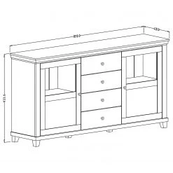 Ridgevalley Buffet Emmanuela I - Vert foncé 10 Ridgevalley Buffet Emmanuela I - Vert foncé -Meubles de salle à manger Soldes Magasin 1000339986 220317 500 SKETCH DETAILS P000000001000339986 sketch