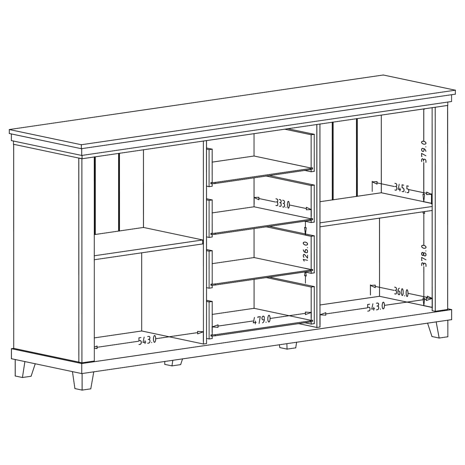 Ridgevalley Buffet Emmanuela I - Vert foncé 6 Ridgevalley Buffet Emmanuela I - Vert foncé – Image 6