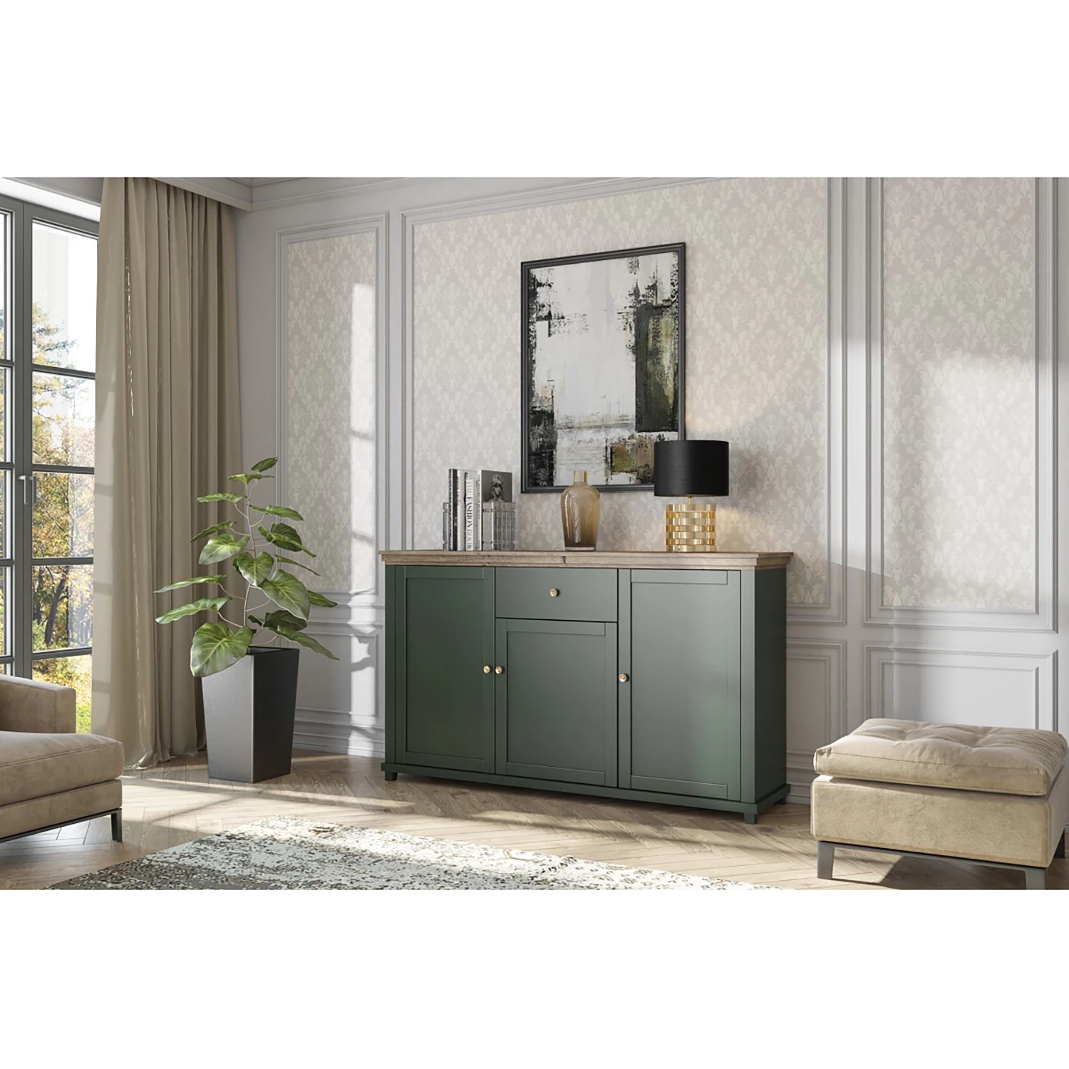 Ridgevalley Buffet Emmanuela II - Vert foncé 2 Ridgevalley Buffet Emmanuela II - Vert foncé – Image 2