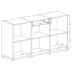 Loftscape Buffet Lahntal -Meubles de salle à manger Soldes Magasin 1000340000 220317 501 SKETCH DETAILS P000000001000340000 sketch