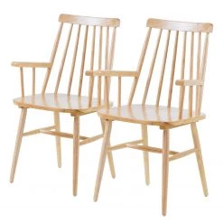 Naturoo Chaises à accoudoirs Tara (lot de 2) - Hévéa