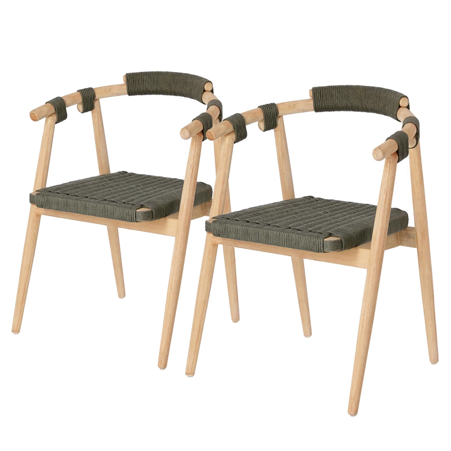 Loftscape Chaises à accoudoirs Puras (lot de 2) - Vert olive foncé 1 Loftscape Chaises à accoudoirs Puras (lot de 2) - Vert olive foncé