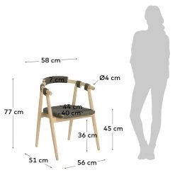 Loftscape Chaises à accoudoirs Puras (lot de 2) - Vert olive foncé 23 Loftscape Chaises à accoudoirs Puras (lot de 2) - Vert olive foncé -Meubles de salle à manger Soldes Magasin 1000340202 220414 500 SKETCH DETAILS P000000001000340202 sketch