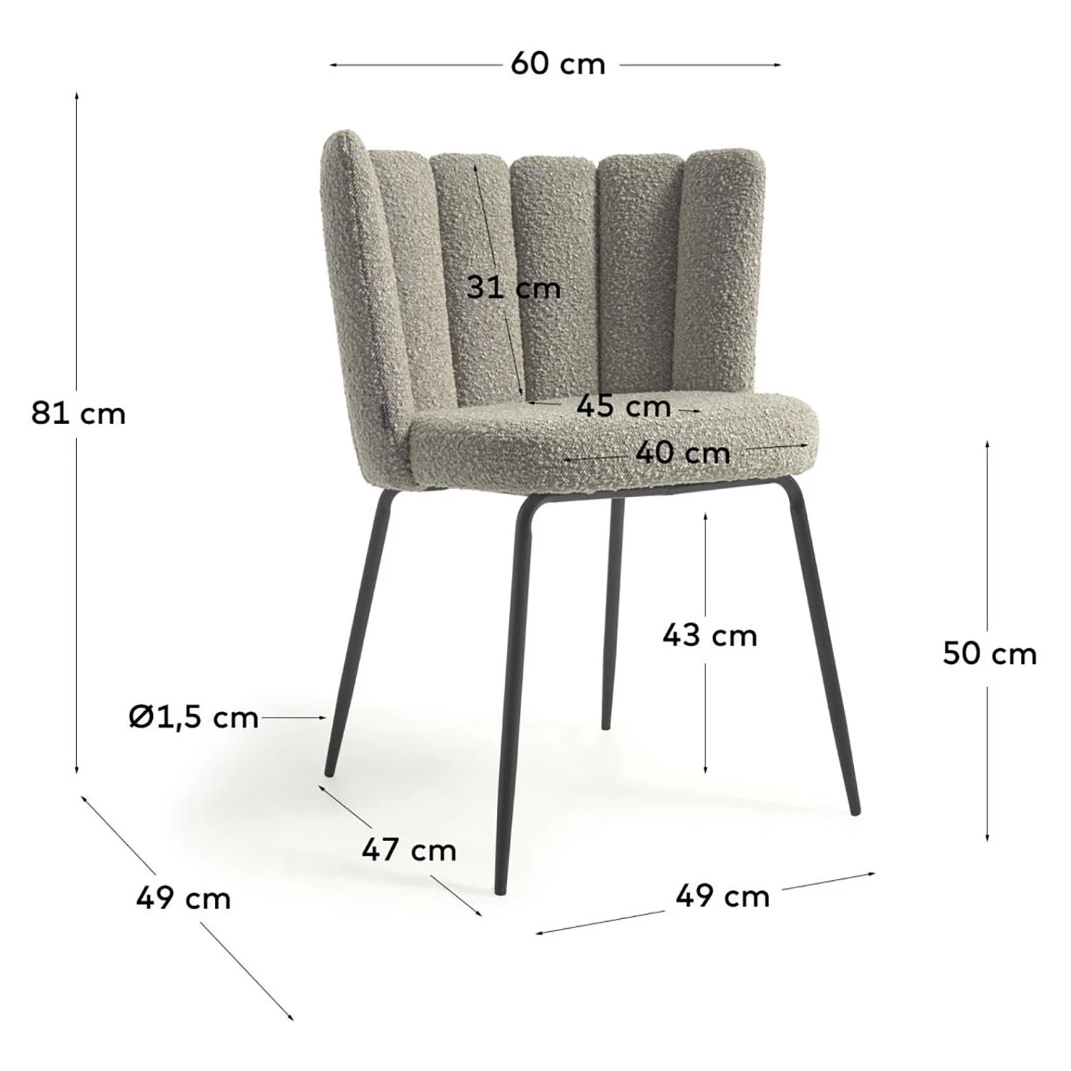Loftscape Chaises capitonnées Crombie (2er-Set) - Sahara 13 Loftscape Chaises capitonnées Crombie (2er-Set) - Sahara – Image 13