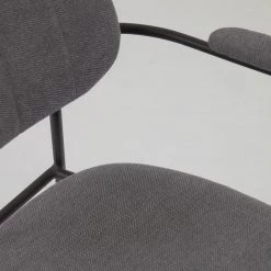 Loftscape Chaises à accoudoirs Sean II (lot de 2) - Chenille / Acier - Gris / Noir -Meubles de salle à manger Soldes Magasin 1000340215 220414 045 DETAILS P000000001000340215