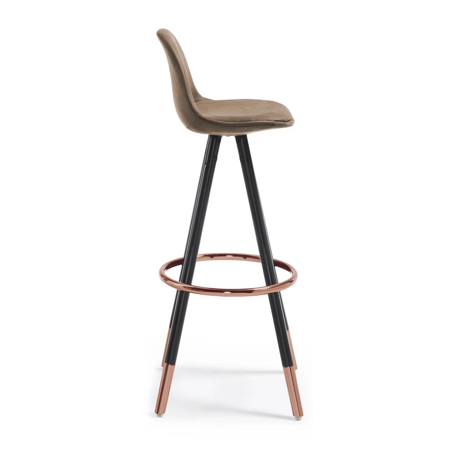 Ars manufacti Chaises de bar Zibo (lot de 2) - Imitation cuir / Métal - Cuivre - Beige vieilli 4 Ars manufacti Chaises de bar Zibo (lot de 2) - Imitation cuir / Métal - Cuivre - Beige vieilli – Image 4