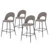 Loftscape Chaises de bar Pignola (lot de 4) - Tissu / Acier - Gris clair / Noir