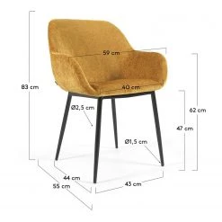 Loftscape Chaises accoudoirs Kusamo III (lot de 2) - Jaune doré -Meubles de salle à manger Soldes Magasin 1000340254 220414 500 SKETCH DETAILS P000000001000340254 sketch