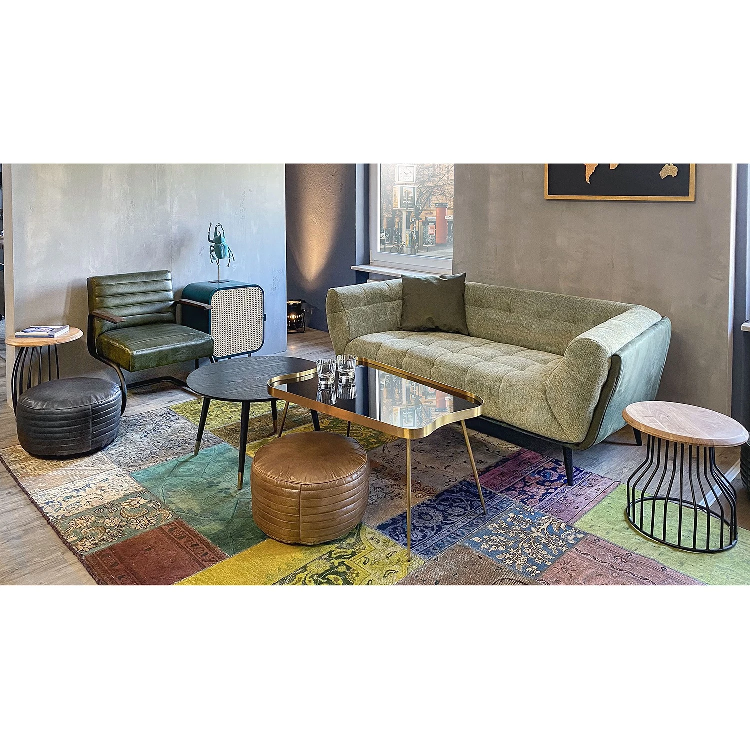 Red Living Placard Shad - Rotin / Manguier massif - Bleu pétrole 4 Red Living Placard Shad - Rotin / Manguier massif - Bleu pétrole – Image 4