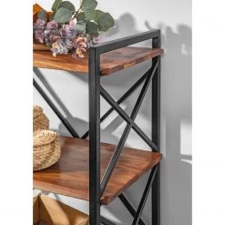 Red Living Étagère Ugo II - Manguier massif / Métal - Manguier / Noir -Meubles de salle à manger Soldes Magasin 1000341970 220331 071 DETAILS P000000001000341970