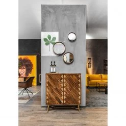 Red Living Buffet haut Nook - Manguier massif / Métal - Manguier / Doré -Meubles de salle à manger Soldes Magasin 1000341972 220331 021 MOOD DETAILS P000000001000341972 mood