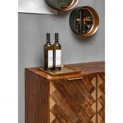 Red Living Buffet haut Nook - Manguier massif / Métal - Manguier / Doré -Meubles de salle à manger Soldes Magasin 1000341972 220331 060 DETAILS P000000001000341972