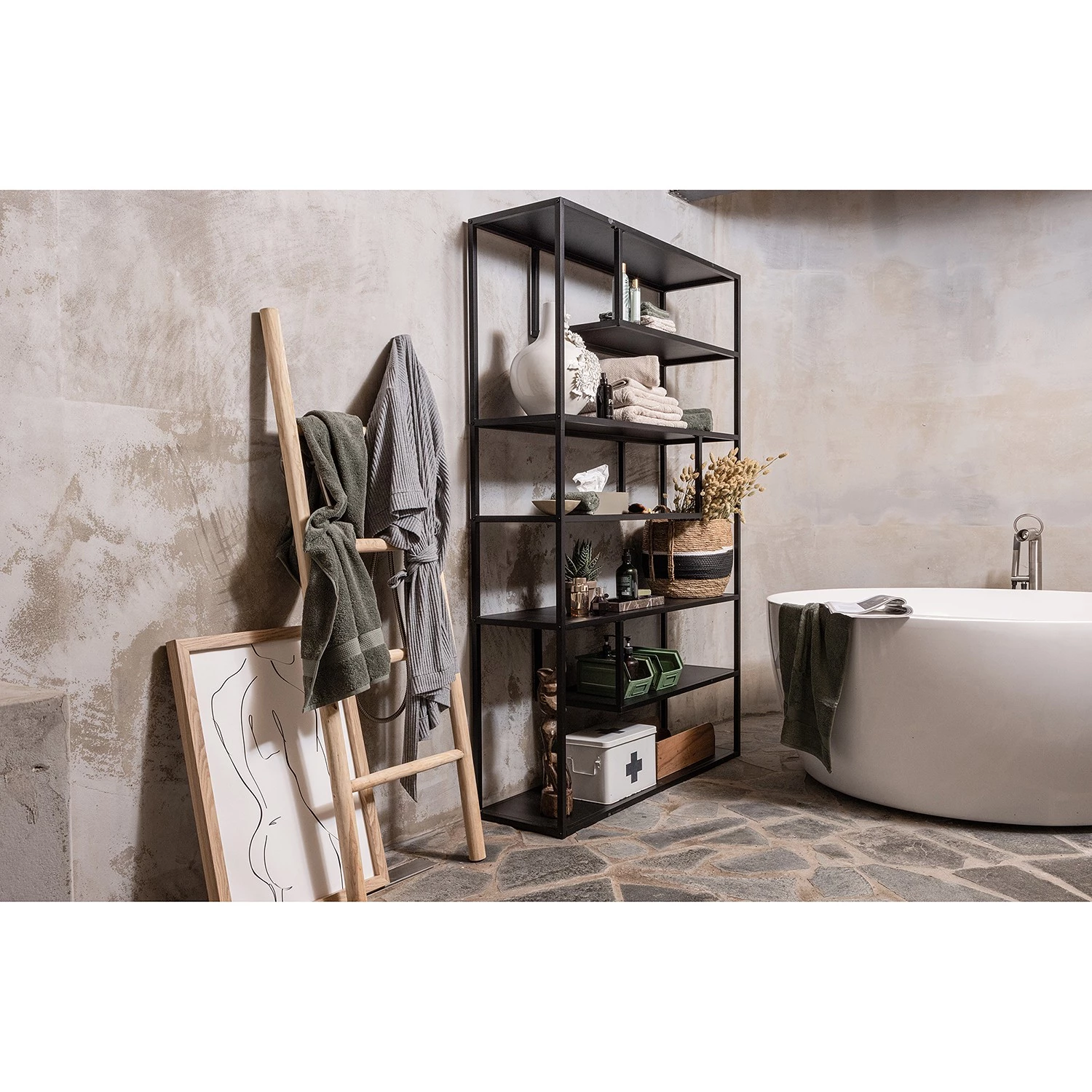 Red Living Étagère Vallvik II - Métal - Noir 2 Red Living Étagère Vallvik II - Métal - Noir – Image 2