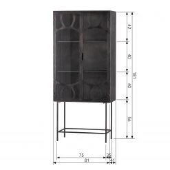Red Living Vitrine Rustique - Métal - Noir antique 17 Red Living Vitrine Rustique - Métal - Noir antique -Meubles de salle à manger Soldes Magasin 1000342085 220401 500 SKETCH DETAILS P000000001000342085 sketch