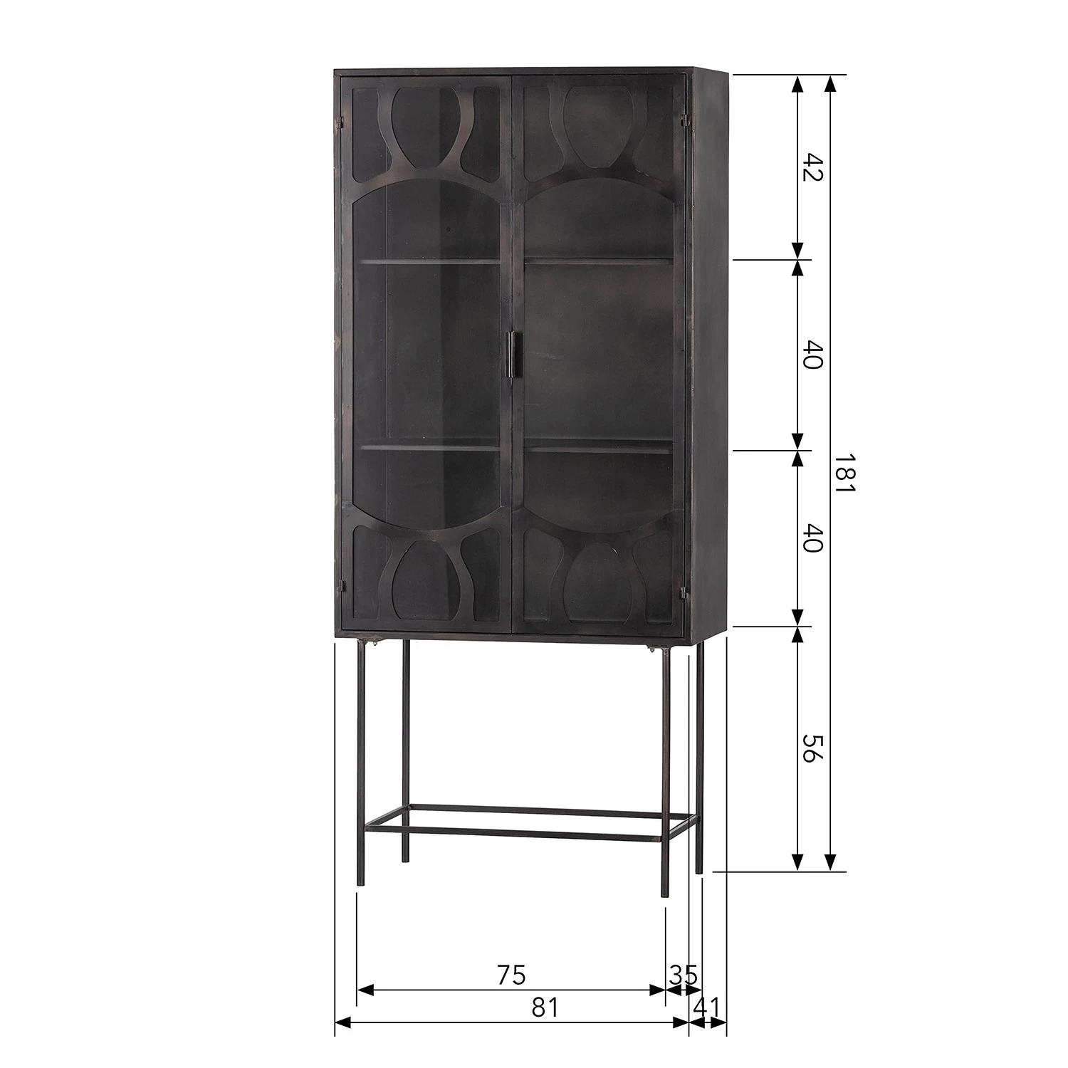 Red Living Vitrine Rustique - Métal - Noir antique 9 Red Living Vitrine Rustique - Métal - Noir antique – Image 9