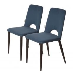 Tom Tailor Chaises capitonnées Tampere (lot de 2) - Bleu jean