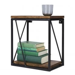 Tom Tailor Étagère murale Piketon IV - Manguier massif / Aluminium - Manguier / Noir -Meubles de salle à manger Soldes Magasin 1000342407 220325 050 DETAILS P000000001000342407