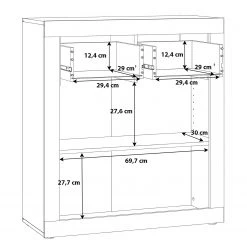 Loftscape Buffet Ballito - Blanc / Imitation noyer -Meubles de salle à manger Soldes Magasin 1000342449 220404 501 SKETCH DETAILS P000000001000342449 sketch