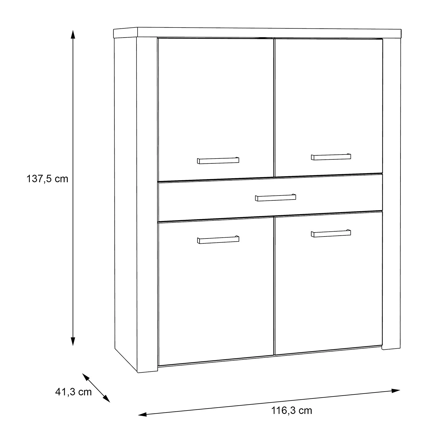 Loftscape Buffet haut Parksville I - Imitation chêne Sonoma 7 Loftscape Buffet haut Parksville I - Imitation chêne Sonoma – Image 7