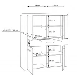 Loftscape Buffet haut Parksville I - Imitation chêne Sonoma 15 Loftscape Buffet haut Parksville I - Imitation chêne Sonoma -Meubles de salle à manger Soldes Magasin 1000342470 220404 501 SKETCH DETAILS P000000001000342470 sketch