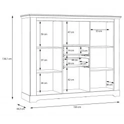 Ridgevalley Buffet haut Sandvik II - Imitation chêne blanc / Imitation chêne Nelson -Meubles de salle à manger Soldes Magasin 1000342493 220331 501 SKETCH DETAILS P000000001000342493 sketch