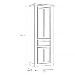 Ridgevalley Vitrine Sandvik - Éclairage inclus Imitation chêne blanc / Imitation chêne Nelson -Meubles de salle à manger Soldes Magasin 1000342494 220331 500 SKETCH DETAILS P000000001000342494 sketch