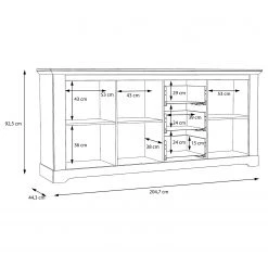 Ridgevalley Buffet Sandvik II - Imitation chêne blanc / Imitation chêne Nelson -Meubles de salle à manger Soldes Magasin 1000342497 220331 501 SKETCH DETAILS P000000001000342497 sketch