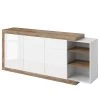 Loftscape Buffet Shipley I - Blanc brillant / Imitation chêne