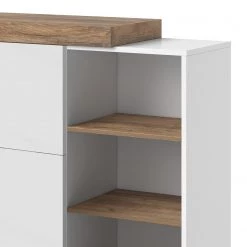 Loftscape Buffet Shipley - Blanc brillant / Imitation chêne 11 Loftscape Buffet Shipley - Blanc brillant / Imitation chêne -Meubles de salle à manger Soldes Magasin 1000342829 220412 050 DETAILS P000000001000342829