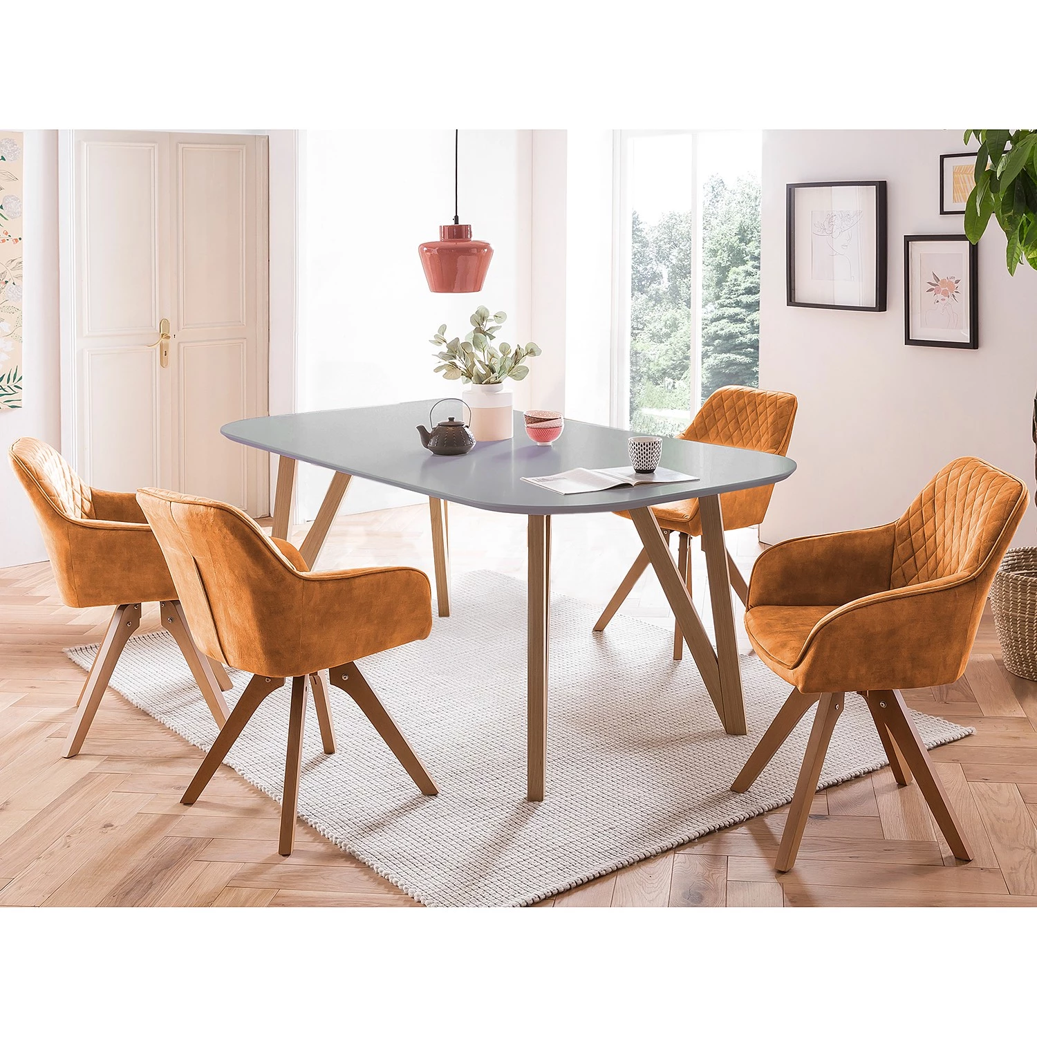 Loftscape Salle à manger Champlost II (5 éléments) - Marron doré - Largeur : 160 cm 1 Loftscape Salle à manger Champlost II (5 éléments) - Marron doré - Largeur : 160 cm