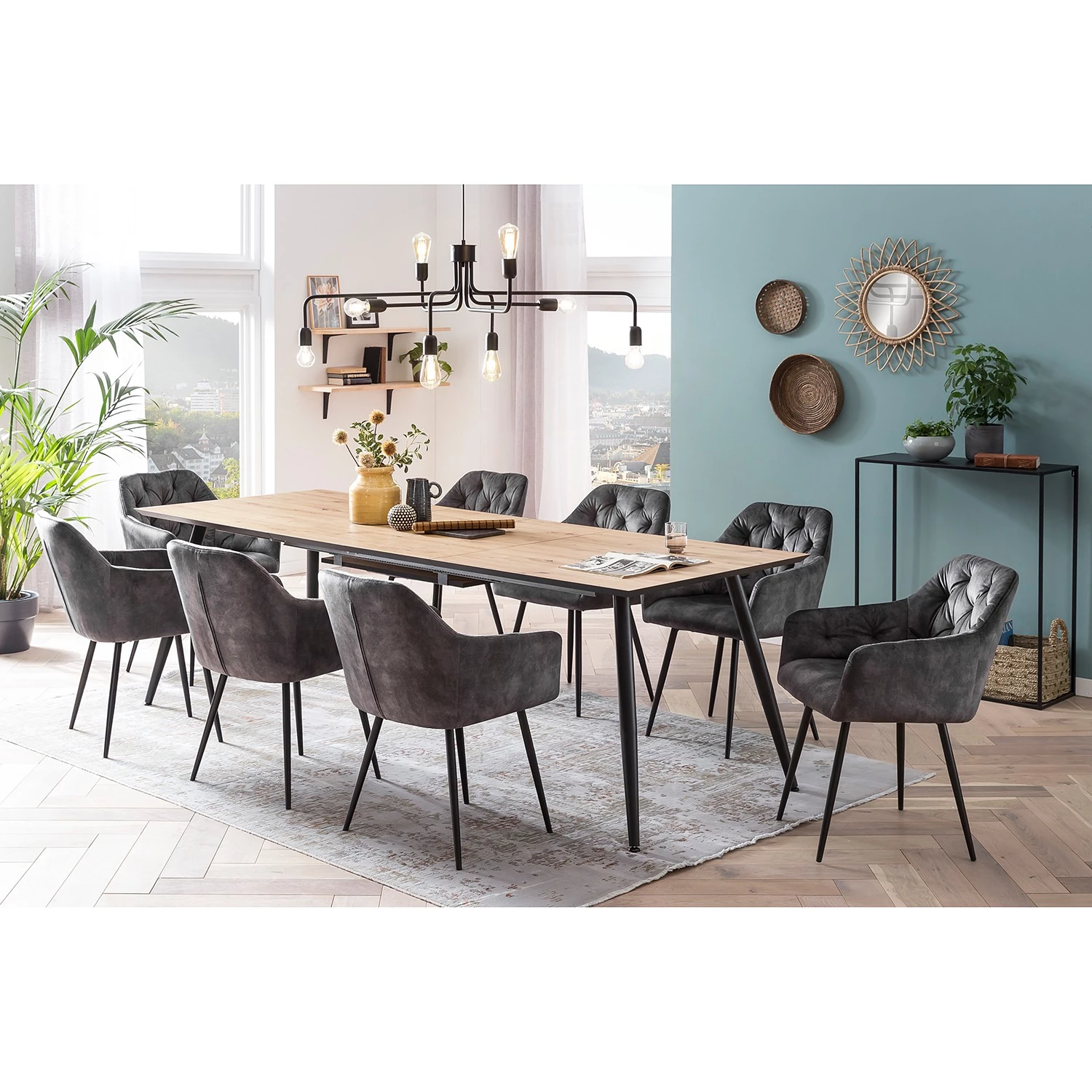 Red Living Chaises à accoudoirs Portol (lot de 2) - Gris 2 Red Living Chaises à accoudoirs Portol (lot de 2) - Gris – Image 2