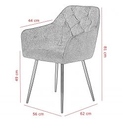 Red Living Chaises à accoudoirs Portol (lot de 2) - Gris 15 Red Living Chaises à accoudoirs Portol (lot de 2) - Gris -Meubles de salle à manger Soldes Magasin 1000343824 220406 500 SKETCH DETAILS P000000001000343824 sketch