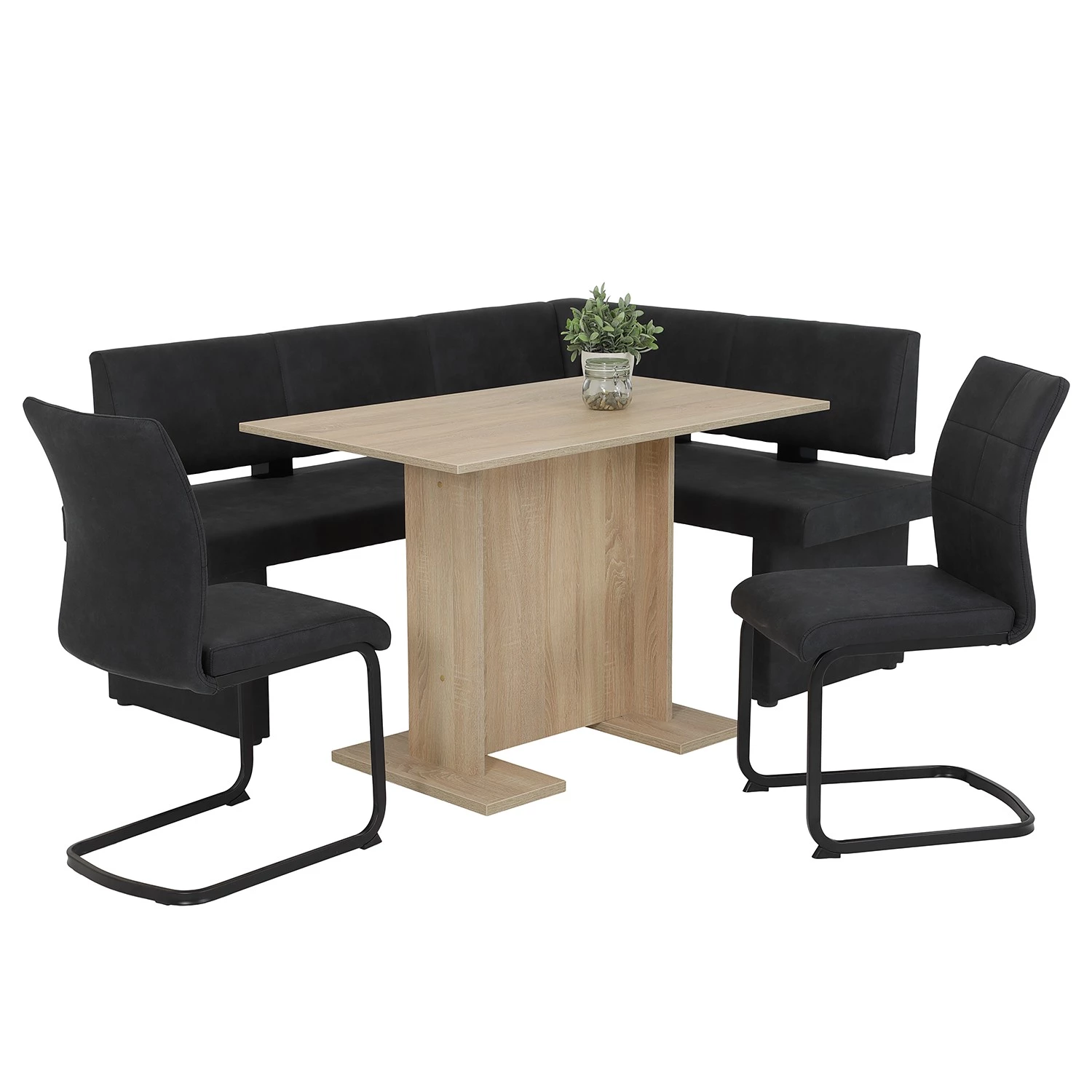 Red Living Chaises cantilever Playa (lot de 2) - Microfibre / Acier - Anthracite / Noir 6 Red Living Chaises cantilever Playa (lot de 2) - Microfibre / Acier - Anthracite / Noir – Image 6