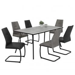 Red Living Table Tina - Imitation béton -Meubles de salle à manger Soldes Magasin 1000343834 220406 035 DETAILS P000000001000343834