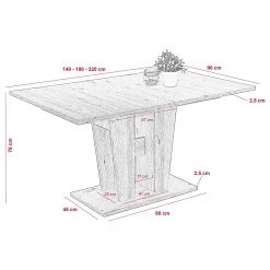 Naturoo Table Takio - Imitation chêne de Sonoma -Meubles de salle à manger Soldes Magasin 1000343839 220406 500 SKETCH DETAILS P000000001000343839 sketch