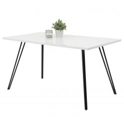 Loftscape Salle à manger Wilora (5 éléments) - Gris / Blanc brillant -Meubles de salle à manger Soldes Magasin 1000343894 220407 030 DETAILS P000000001000343894