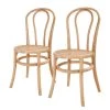 Butlers Chaises WIENER MELANGE (lot de 2) - Bois d’orme / Rotin - Naturel