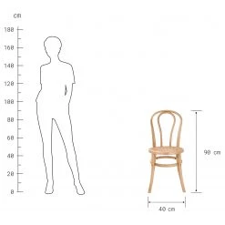 Butlers Chaises WIENER MELANGE (lot de 2) - Bois d’orme / Rotin - Naturel -Meubles de salle à manger Soldes Magasin 1000344071 220406 500 SKETCH DETAILS P000000001000344071 sketch