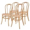 Butlers Chaises WIENER MELANGE (lot de 4) - Bois d’orme / Rotin - Naturel