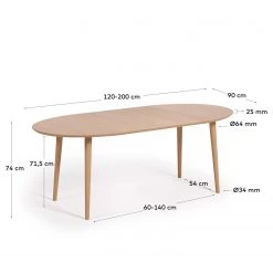 Norrwood Table Trebas - Extensible - Placage en chêne - Chêne -Meubles de salle à manger Soldes Magasin 1000344479 220412 500 SKETCH DETAILS P000000001000344479 sketch