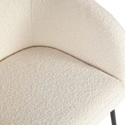 Loftscape Chaises à accoudoirs Pangolo (lot de 2) - Bouclé / Acier - Blanc / Noir -Meubles de salle à manger Soldes Magasin 1000344484 220414 034 DETAILS P000000001000344484