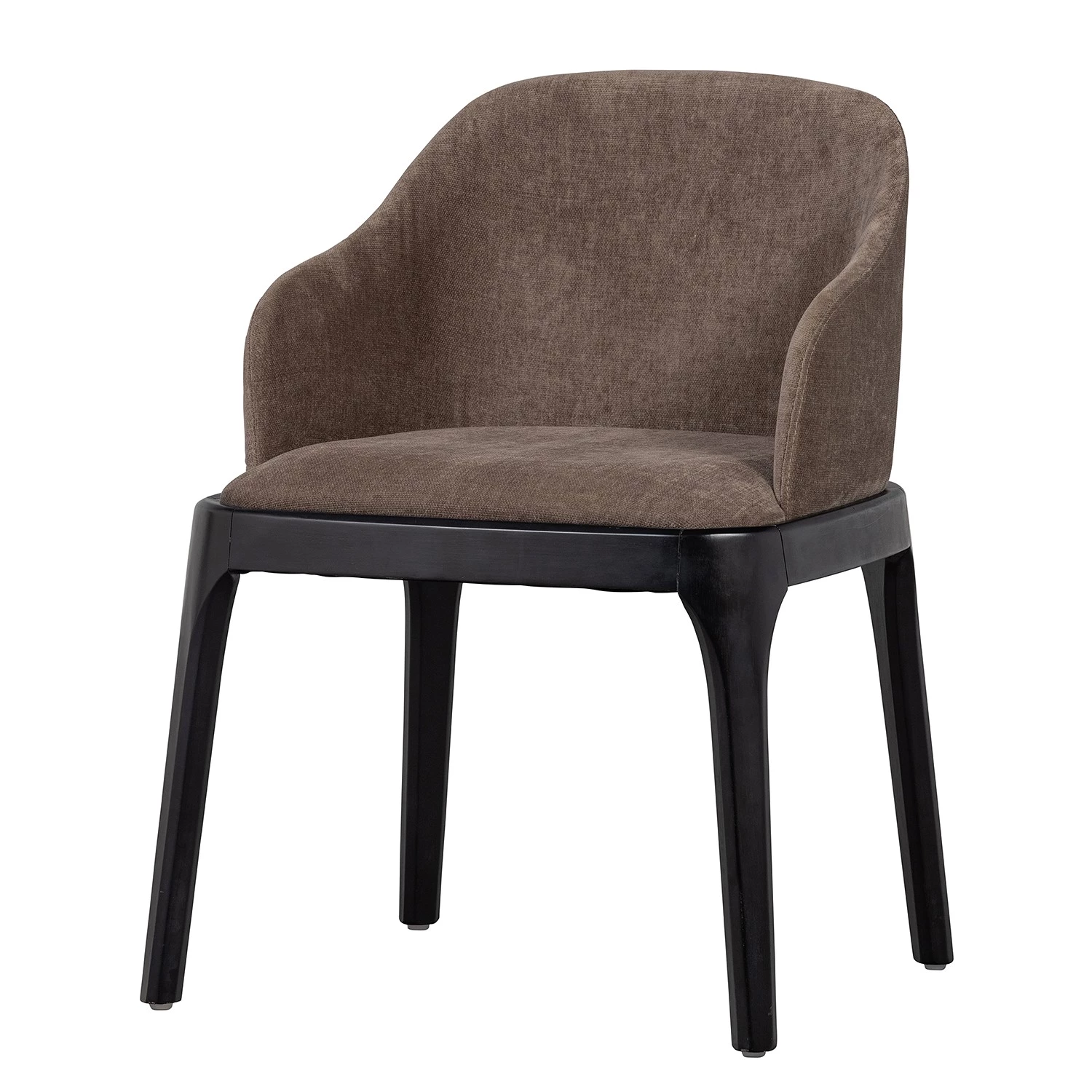 Loftscape Chaise à accoudoirs Valdes - Tissu / Hévéa massif - Taupe / Noir 1 Loftscape Chaise à accoudoirs Valdes - Tissu / Hévéa massif - Taupe / Noir