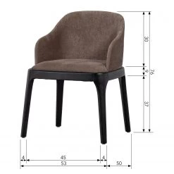 Loftscape Chaise à accoudoirs Valdes - Tissu / Hévéa massif - Taupe / Noir 15 Loftscape Chaise à accoudoirs Valdes - Tissu / Hévéa massif - Taupe / Noir -Meubles de salle à manger Soldes Magasin 1000344501 220414 500 SKETCH DETAILS P000000001000344501 sketch