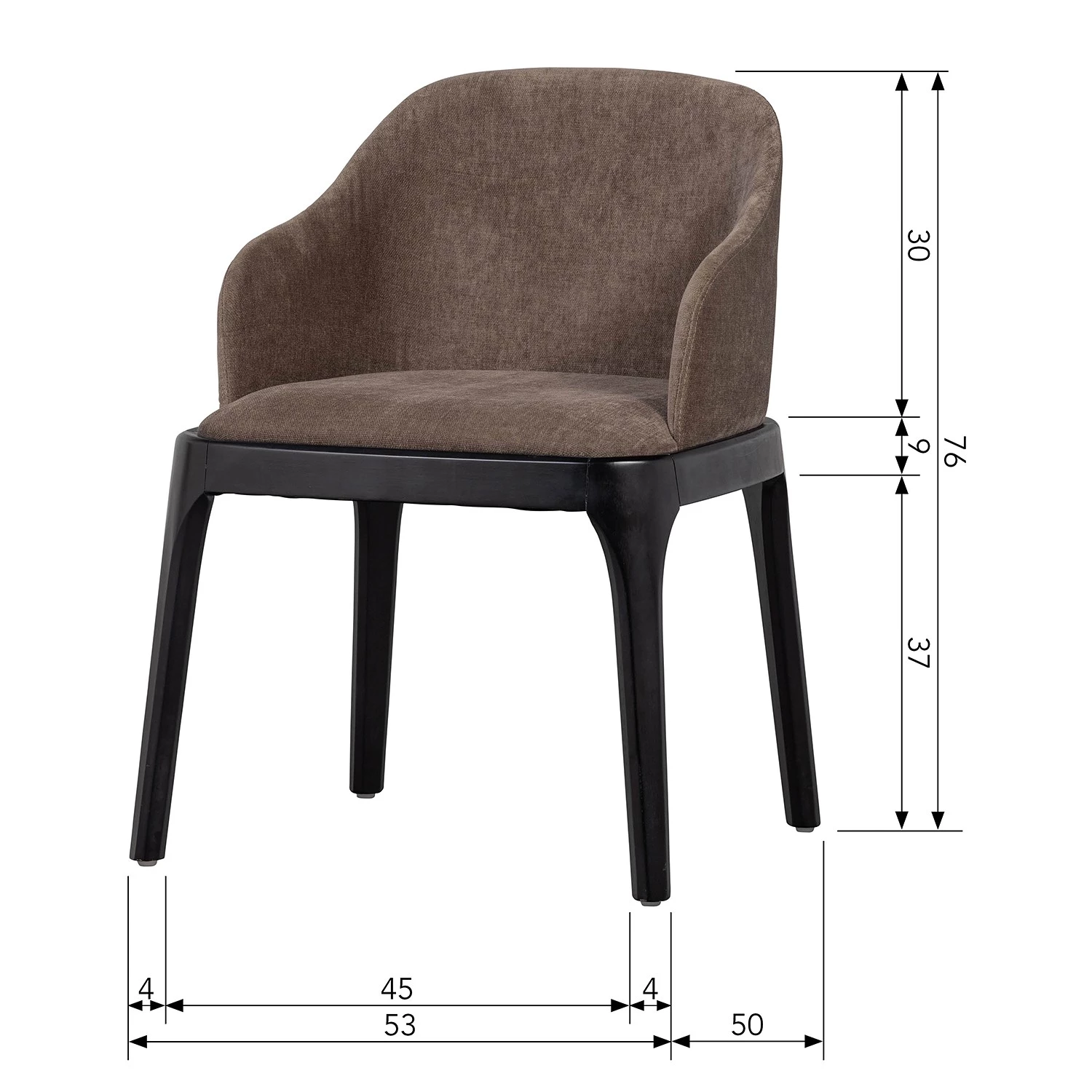 Loftscape Chaise à accoudoirs Valdes - Tissu / Hévéa massif - Taupe / Noir 8 Loftscape Chaise à accoudoirs Valdes - Tissu / Hévéa massif - Taupe / Noir – Image 8