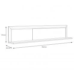 Loftscape Étagère murale Wilander II - imitation chêne Nelson / Blanc mat -Meubles de salle à manger Soldes Magasin 1000344660 220414 500 SKETCH DETAILS P000000001000344660 sketch