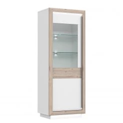 Loftscape Vitrine Wilander - Éclairage inclus - Blanc brillant / Imitation chêne Nelson 12 Loftscape Vitrine Wilander - Éclairage inclus - Blanc brillant / Imitation chêne Nelson -Meubles de salle à manger Soldes Magasin 1000344666 220414 030 DETAILS P000000001000344666