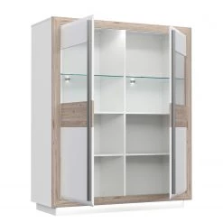 Loftscape Vitrine Wilander - Éclairage inclus - Blanc brillant / Imitation chêne Nelson 10 Loftscape Vitrine Wilander - Éclairage inclus - Blanc brillant / Imitation chêne Nelson -Meubles de salle à manger Soldes Magasin 1000344668 220414 030 DETAILS P000000001000344668